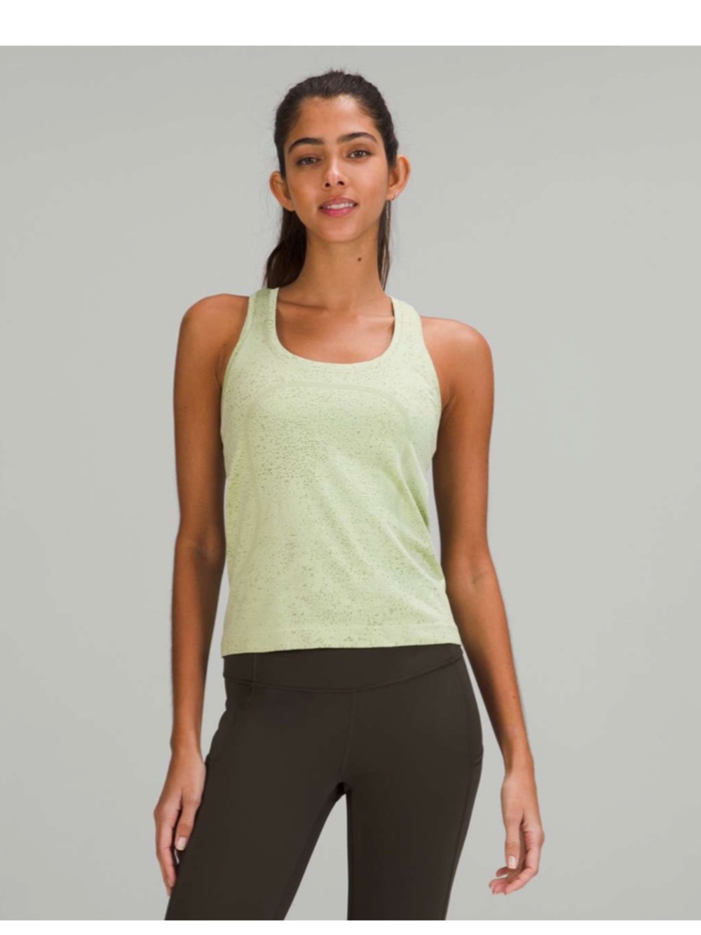 LULULEMON Swiftly Tech Racerback Tank 2.0 Race Length Distorted Noise Cream SZ 6